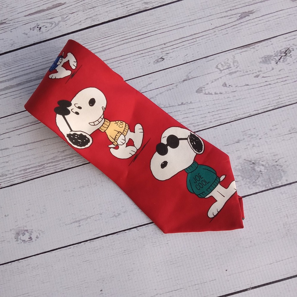Peanuts Snoopy Joe Cool Charles Schulz‎ Comic 100% Silk Tie Vintage Retro 70s